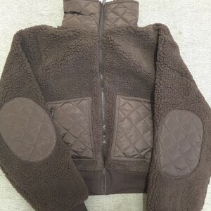 Alo Brown Sherpa Edge Bomber Jacket